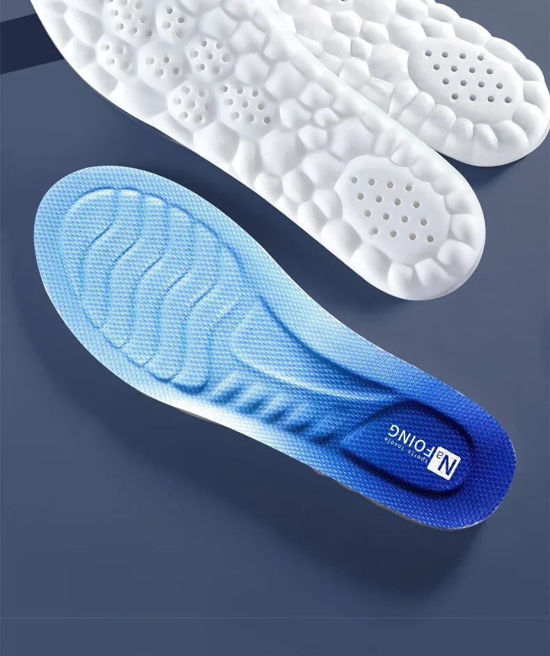 4D Cloud Technology Sports Insoles for Shoes PU Sole Soft Breathable Shock Absorption Cushion Running Orthopedic Care Insoles